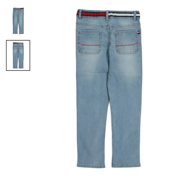 NEW Tommy Hilfiger sz 10 Girl Relaxed Straight Leg Jeans with Red White Blue - Picture 3 of 7